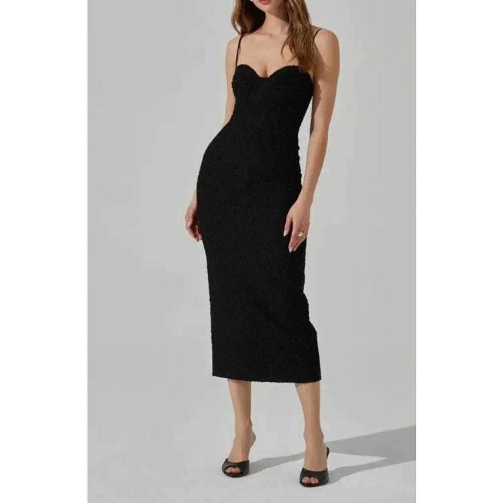Astr The Label Whimsgoth Pin Up Midi Dress Bodycon Sexy Going Out Black Size XL‎